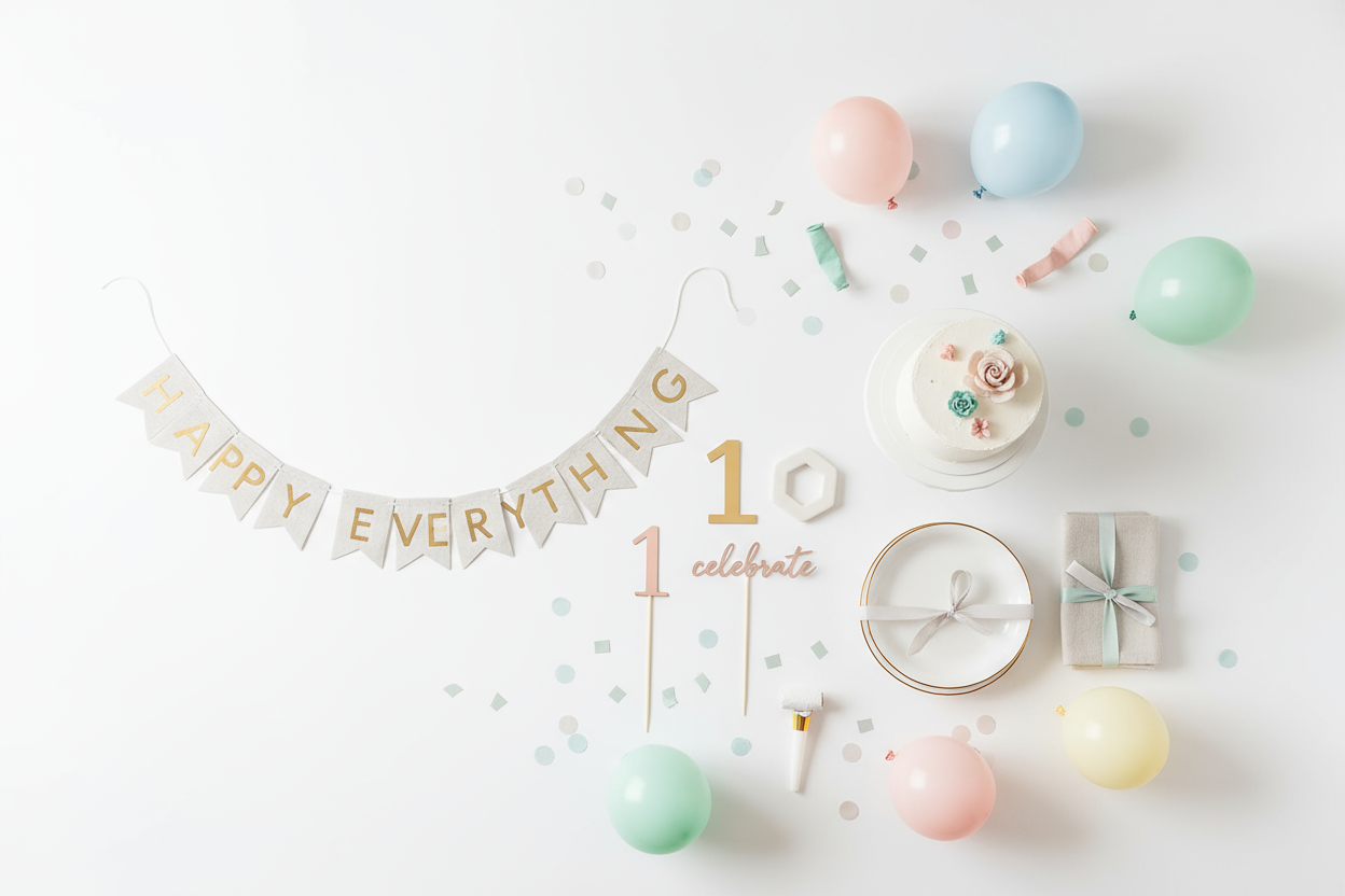 Kit de crafting personalizado de cumpleaños de Forever Details. Materiales para hacer souvenirs originales, tarjetas y decoración de fiesta infantil.