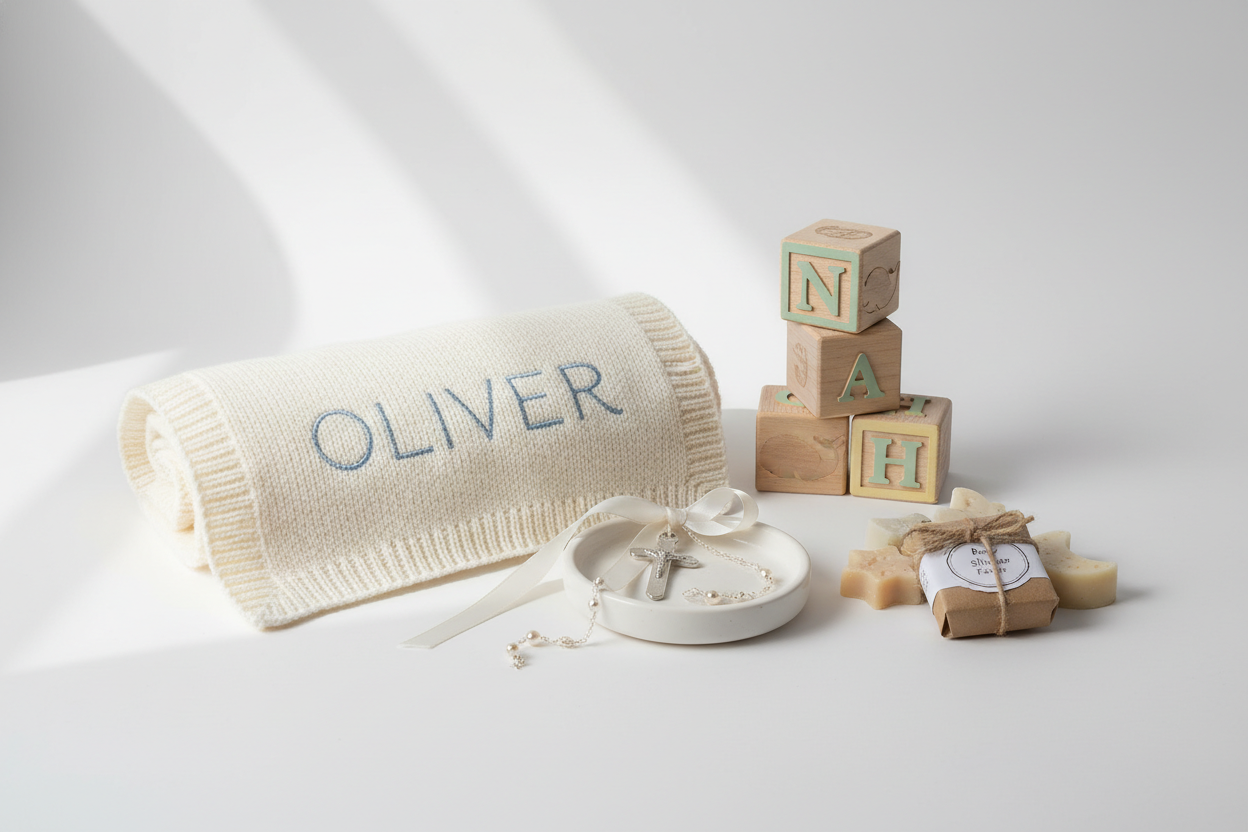 Manos creando detalles de cumpleaños personalizados con elementos de crafting: cortando papel de diseño, pegando adornos brillantes. Muestra del proceso artesanal de Forever Details para eventos.